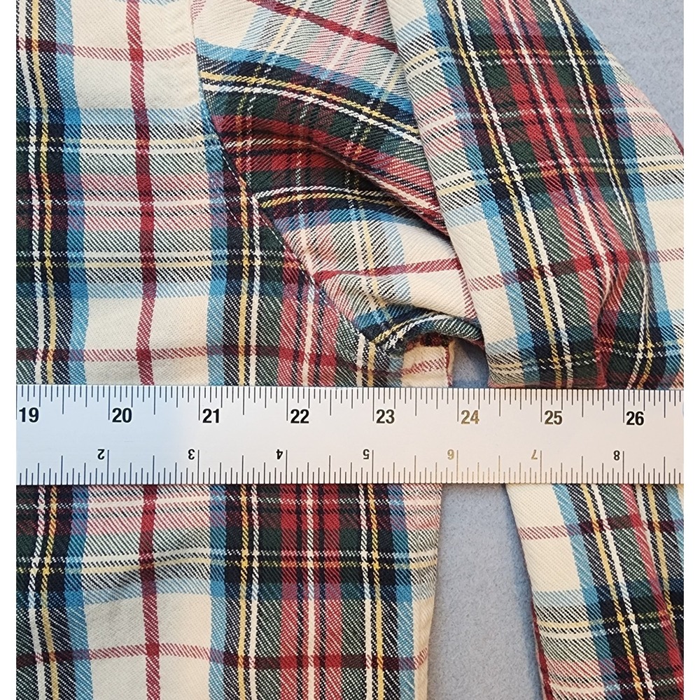 L.L.Bean Men's Large Reg Plaid Button Front Flannel Shirt 100% Cotton Long... - Picture 6 of 7